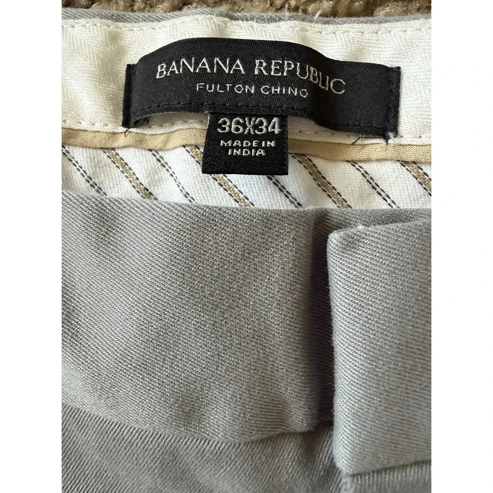 Banana Republic Chino Dress Pants Trousers Lightweight Gray Men's 36x34 JBHS
